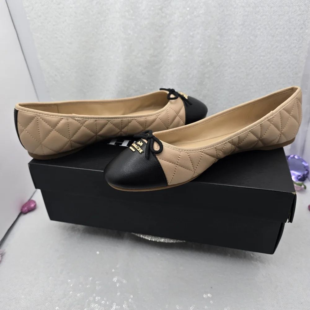 Coach Beige and Black Flats - Picture 10 of 13